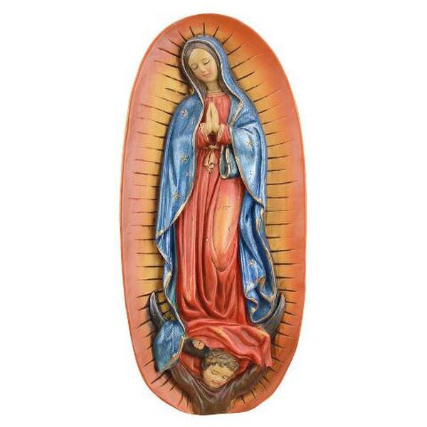 Virgin of Guadalupe Religious Wall Sculpture Our Lady Colored Blessed